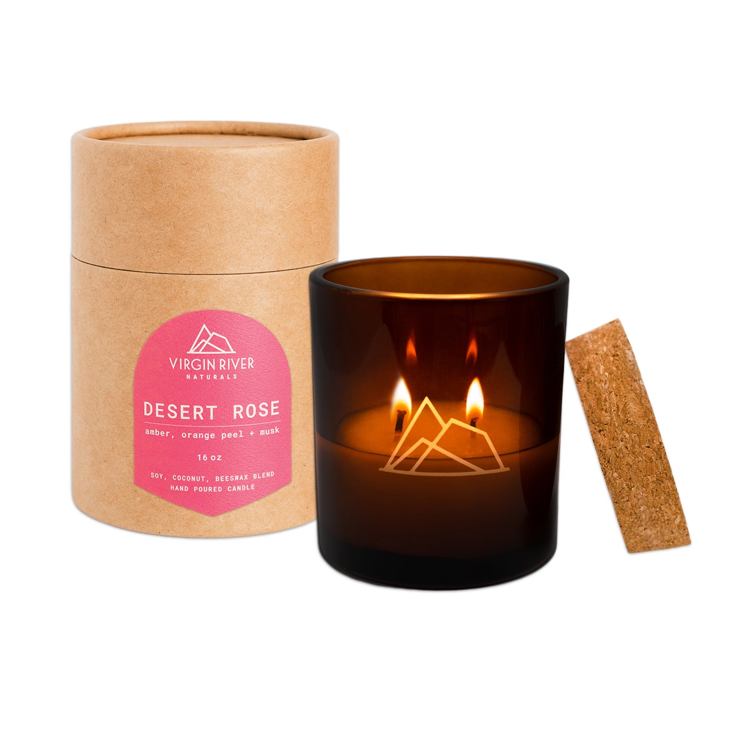 DESERT ROSE 16oz Glass Jar Candle