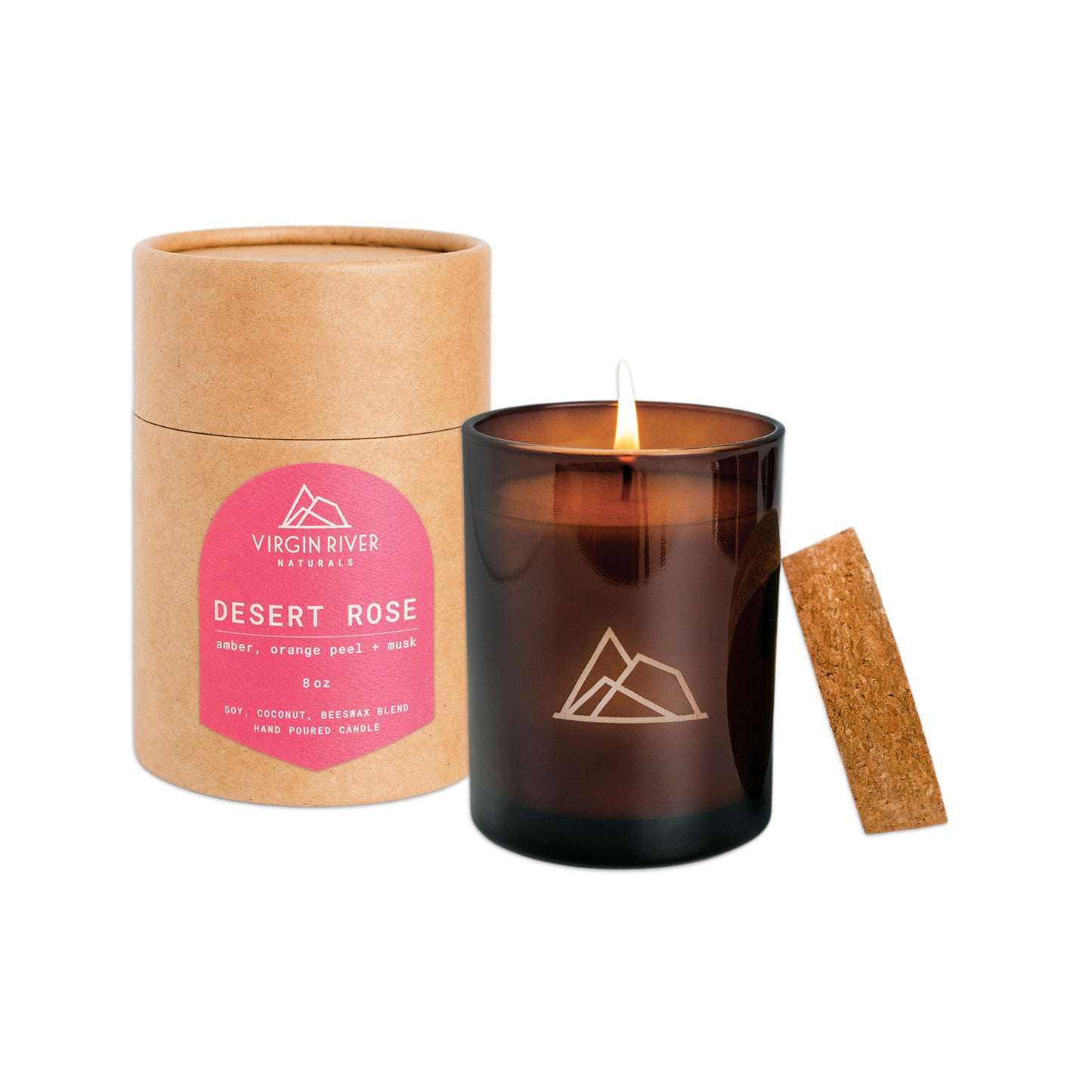 DESERT ROSE 8oz Glass Jar Candle