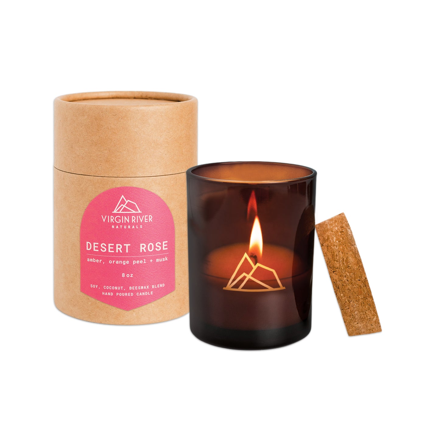 DESERT ROSE 8oz Glass Jar Candle
