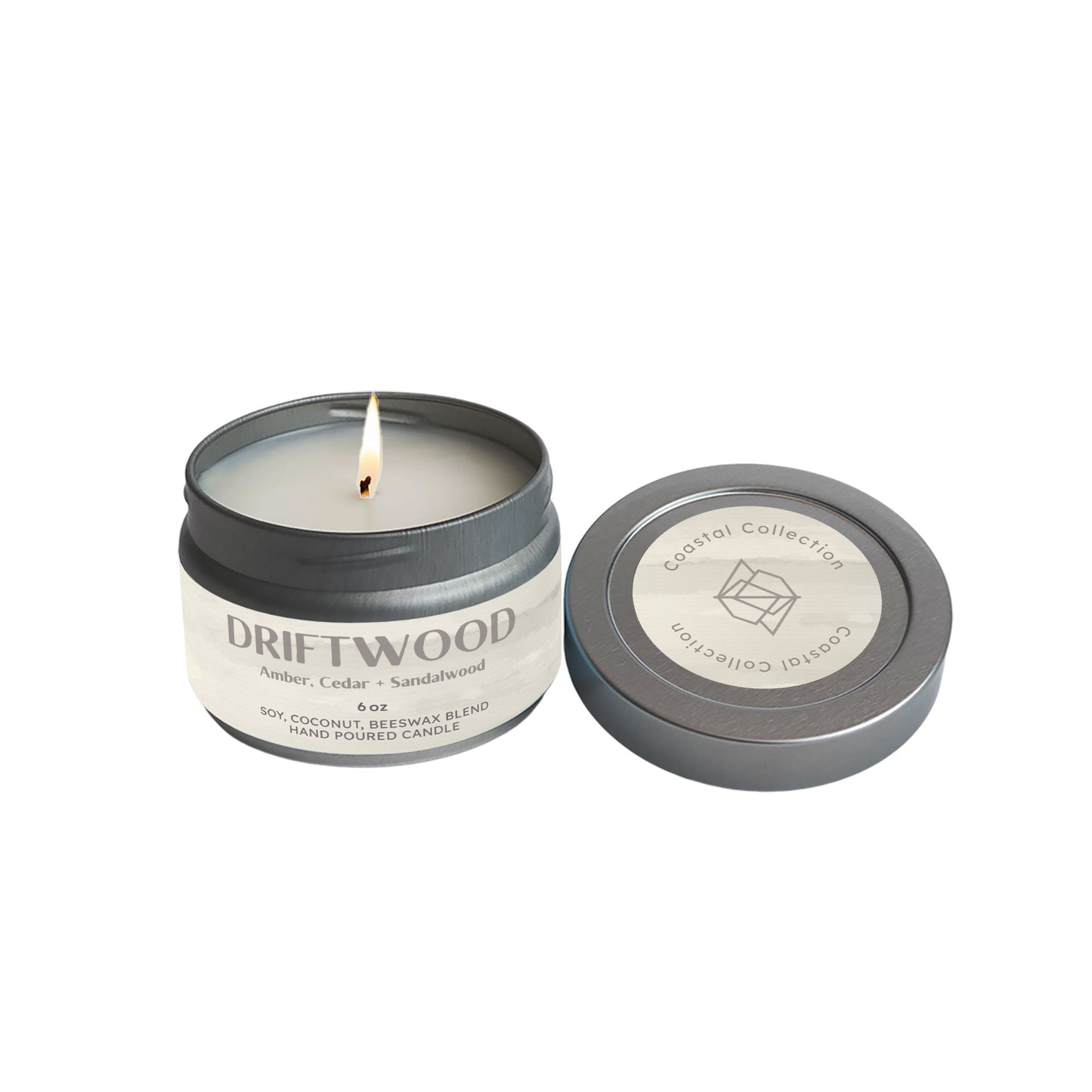 DRIFTWOOD 6oz Travel Tin Candle