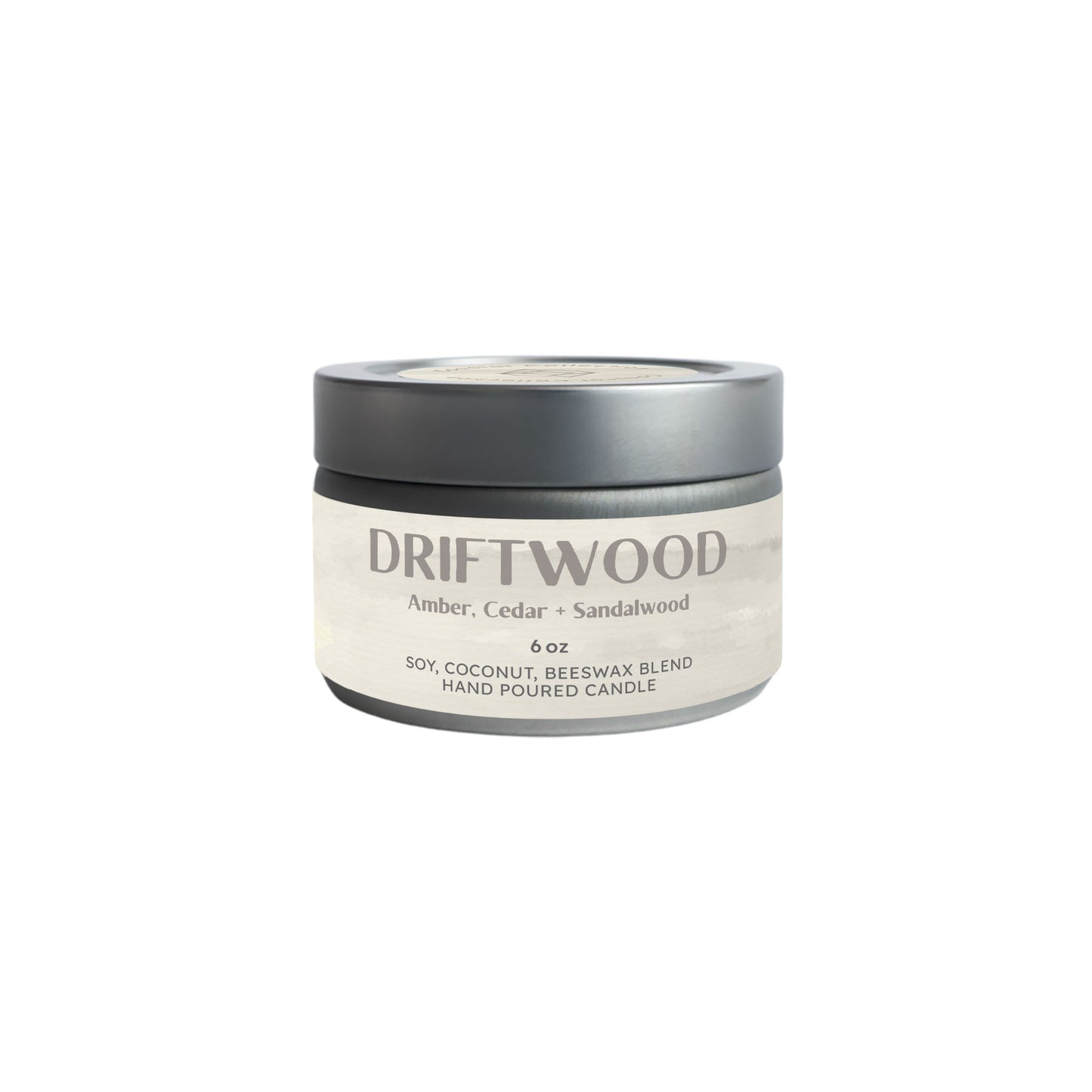 DRIFTWOOD 6oz Travel Tin Candle