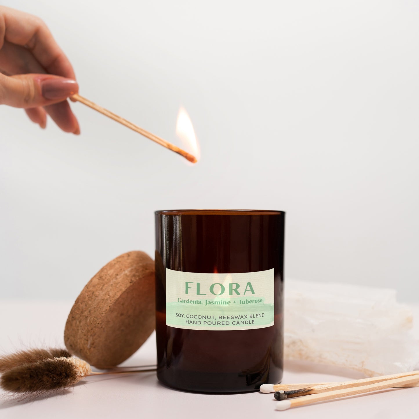 FLORA 8oz Glass Jar Candle