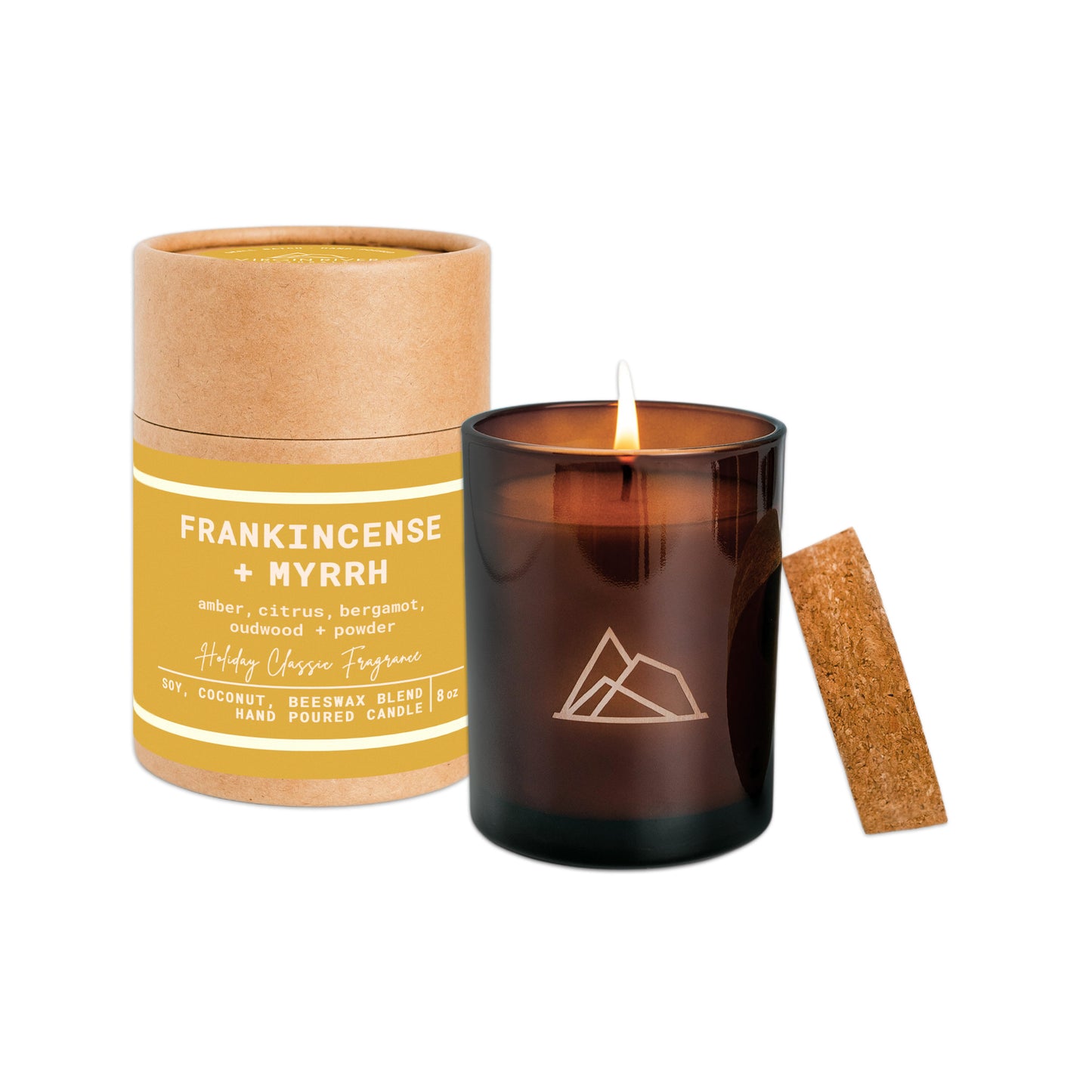 HOLIDAY FRANKINCENSE + MYRRH 8oz Glass Jar Candle