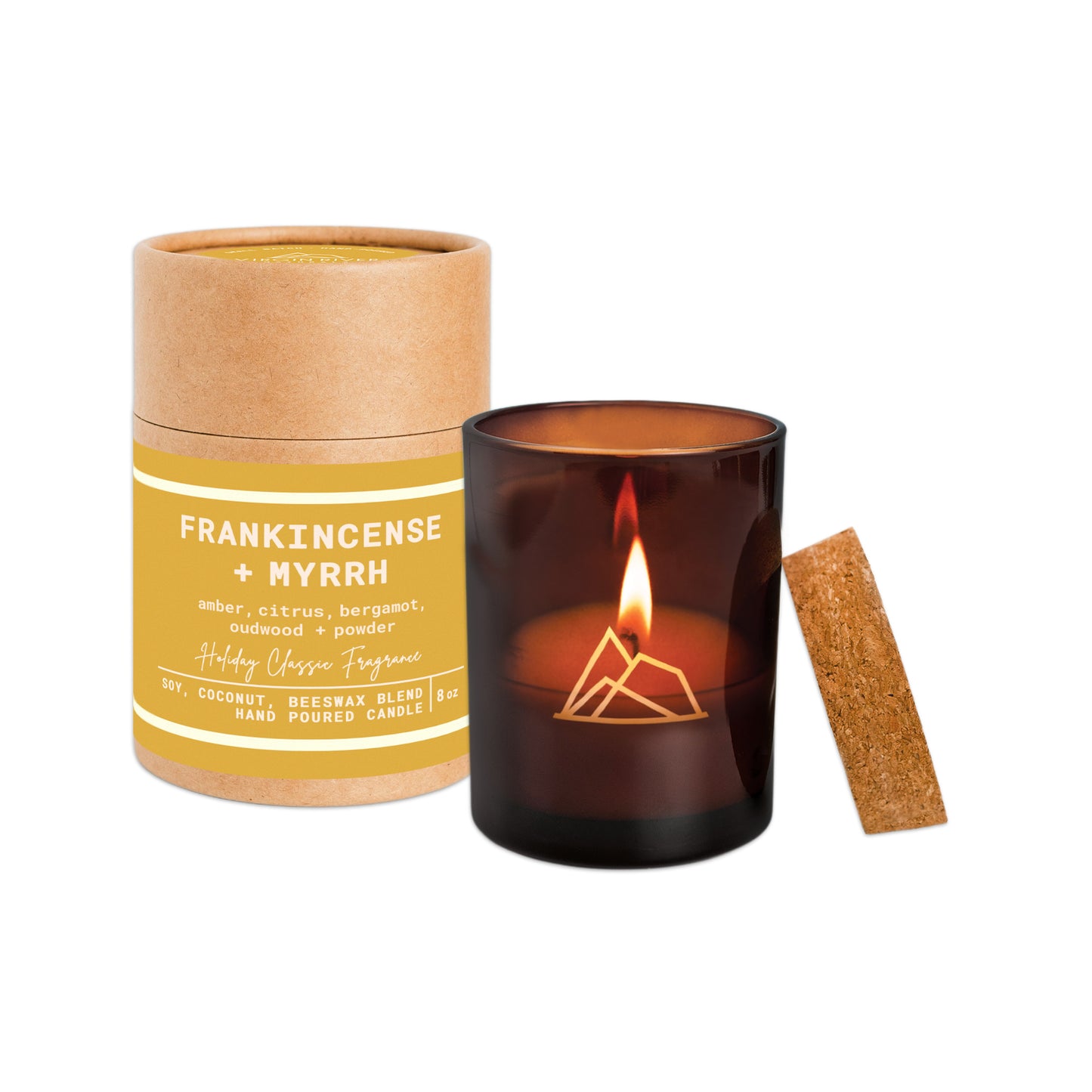 HOLIDAY FRANKINCENSE + MYRRH 8oz Glass Jar Candle