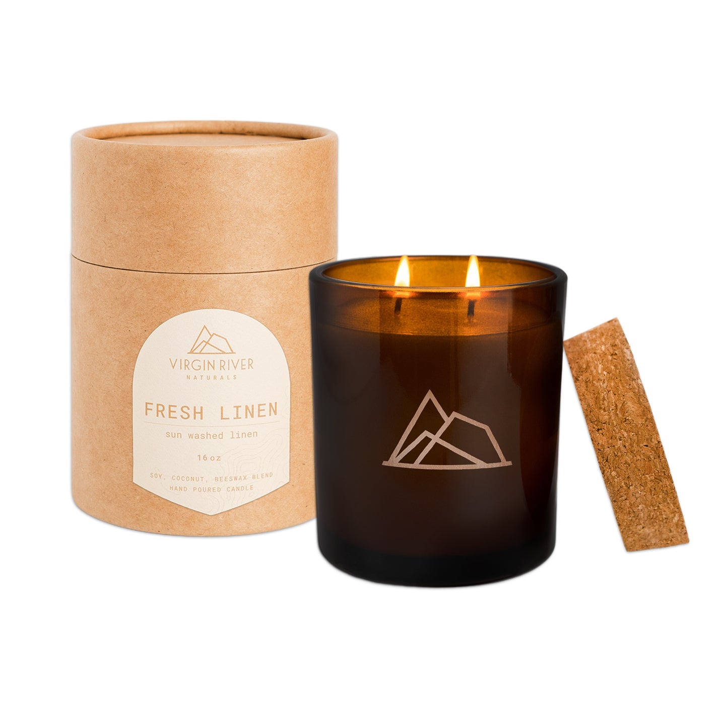 FRESH LINEN 16oz Glass Jar Candle