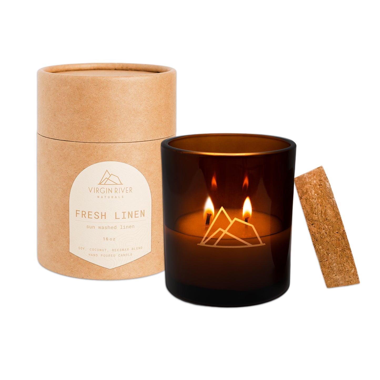 FRESH LINEN 16oz Glass Jar Candle