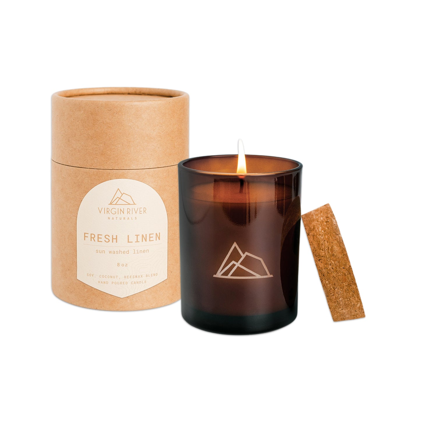FRESH LINEN 8oz Glass Jar Candle