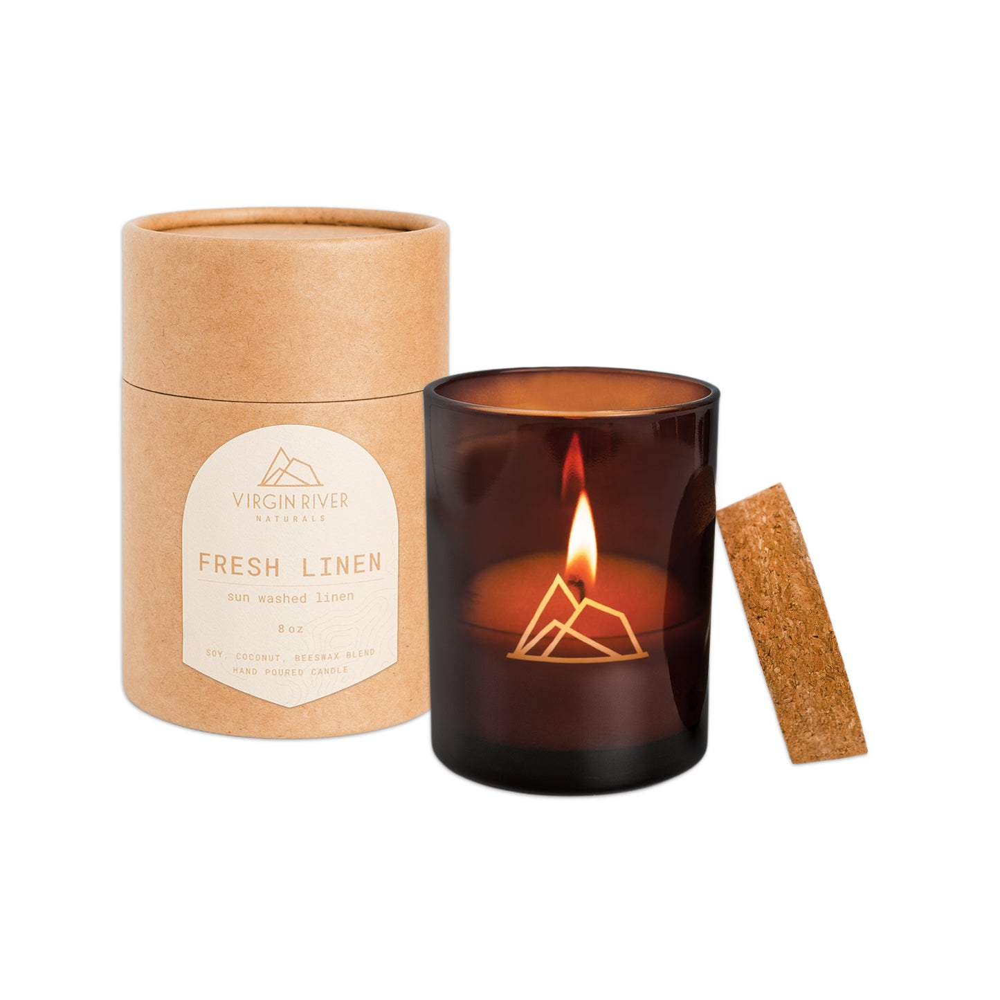 FRESH LINEN 8oz Glass Jar Candle