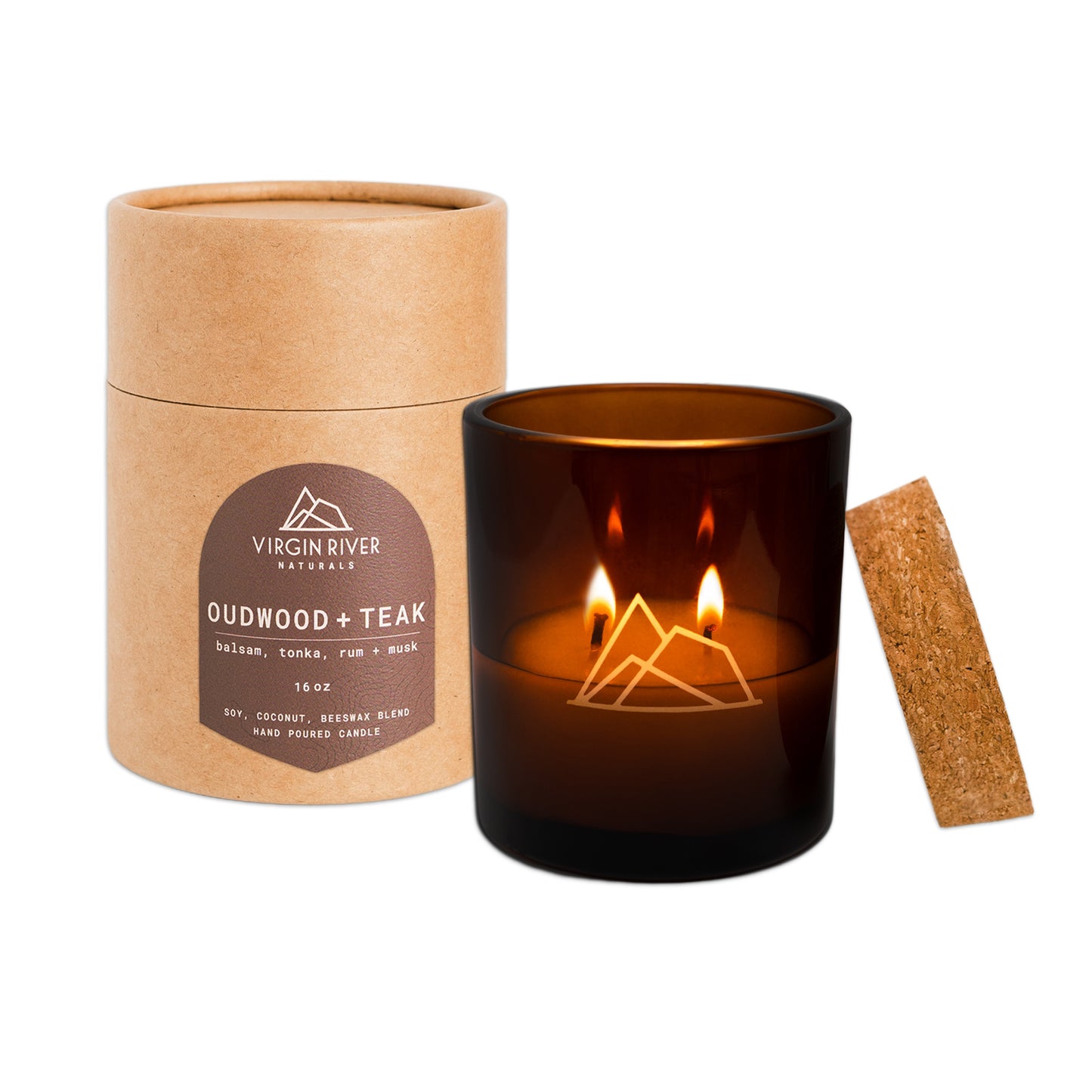 OUDWOOD + TEAK 16oz Glass Jar Candle