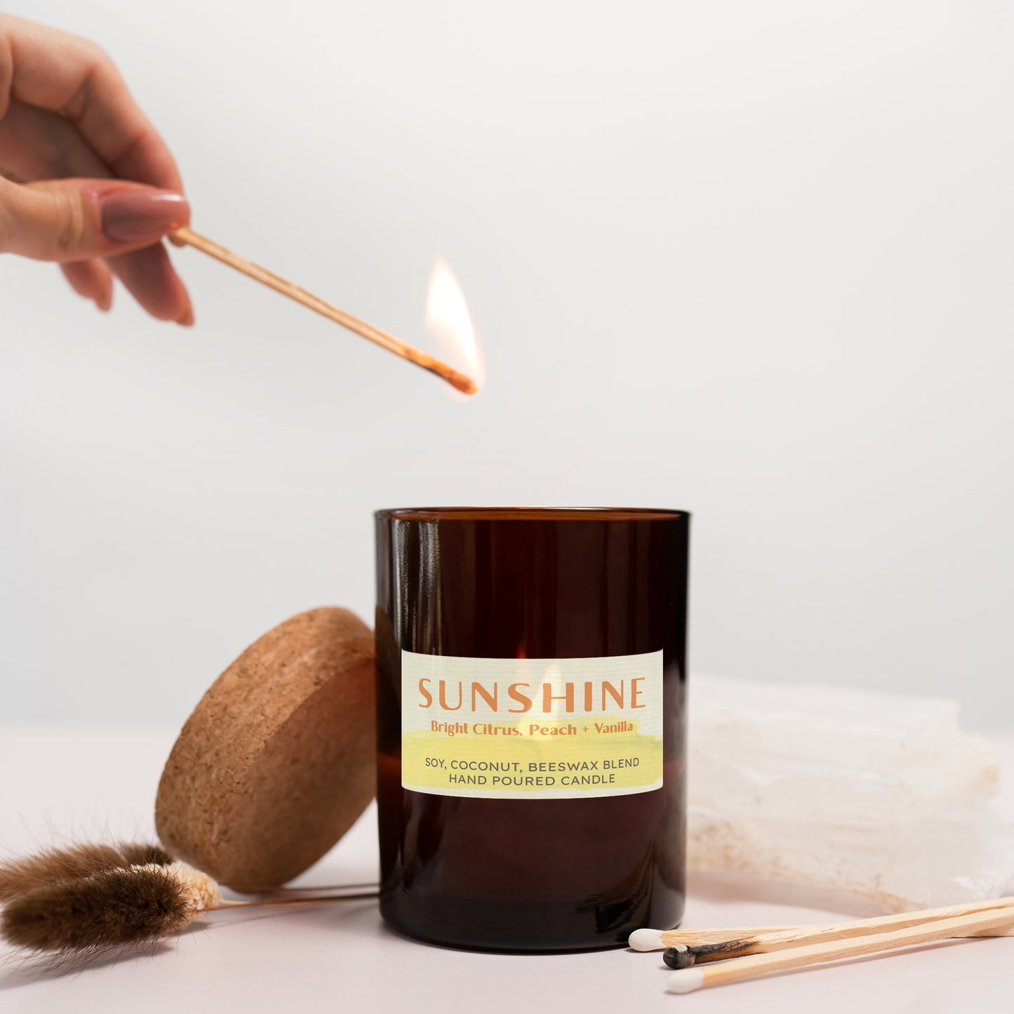 SUNSHINE 8oz Glass Jar Candle
