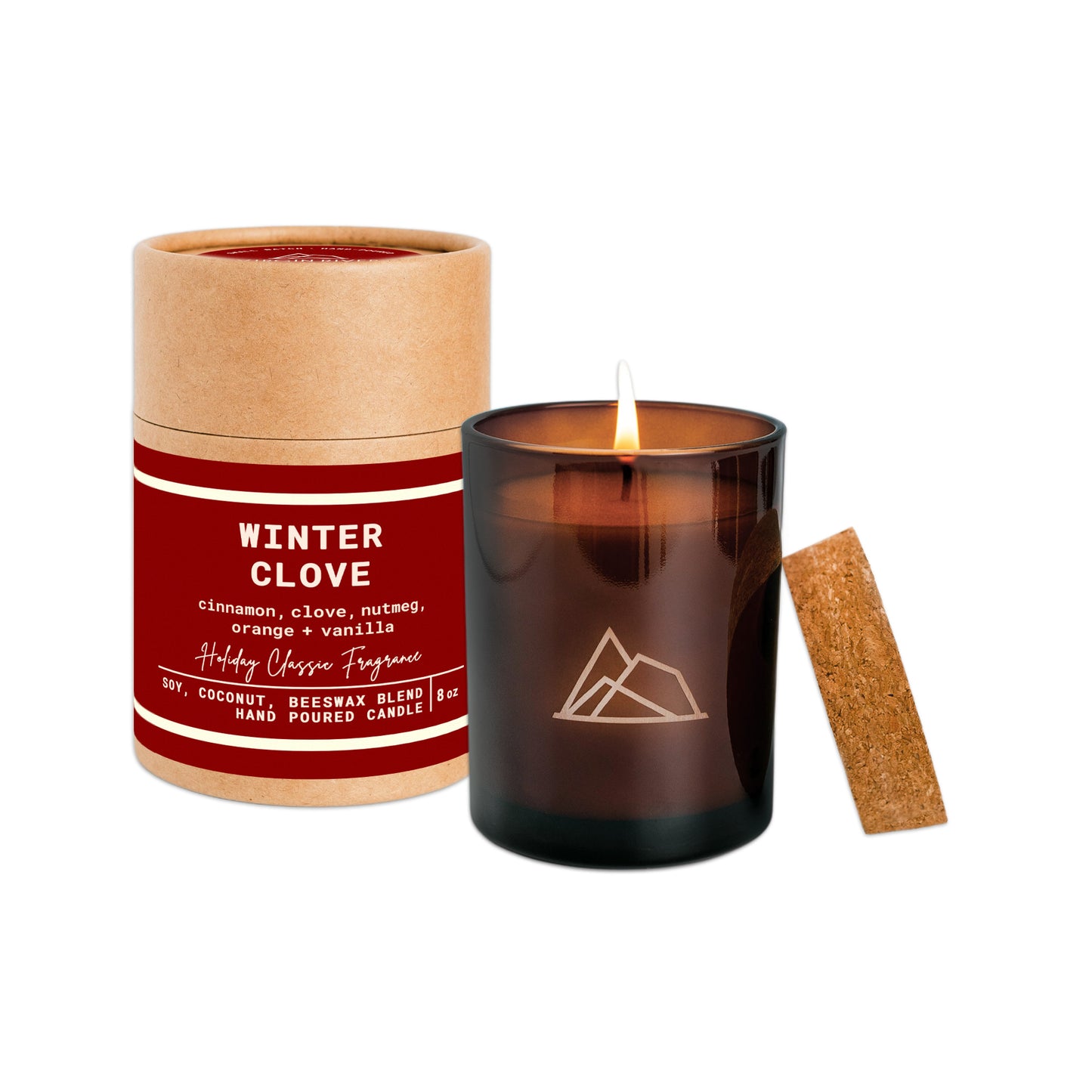 HOLIDAY WINTER CLOVE 8oz Glass Jar Candle