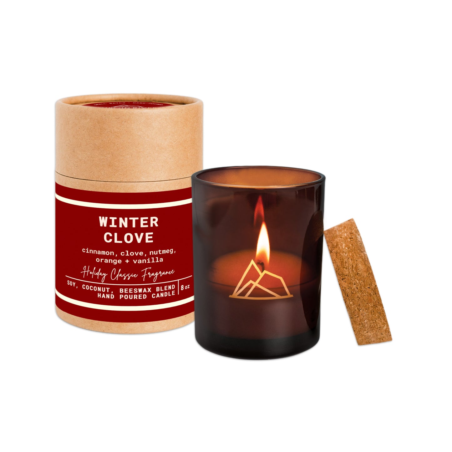 HOLIDAY WINTER CLOVE 8oz Glass Jar Candle