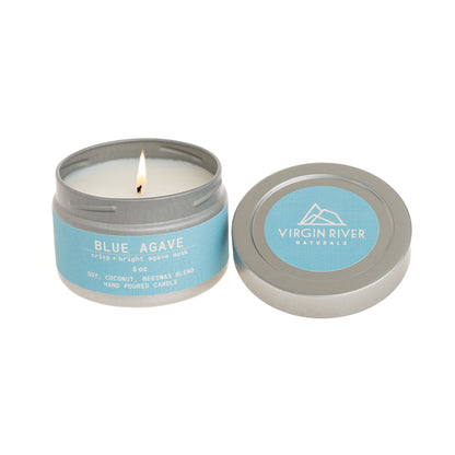 BLUE AGAVE 6oz Travel Tin Candle