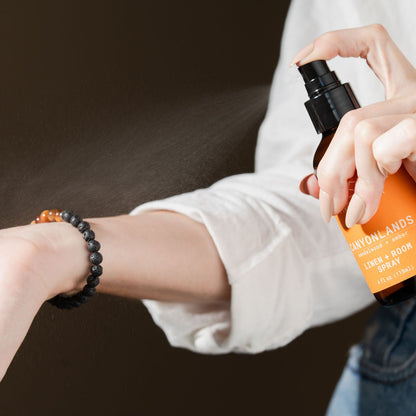 Natural Orange Tiger Eye Stone And Black Lava