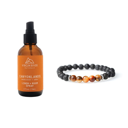 SAVE WITH OUR CANYONLANDS AND NATURAL ORANGE TIGER EYE STONE AND BLACK LAVA BRACELET BUNDLE
