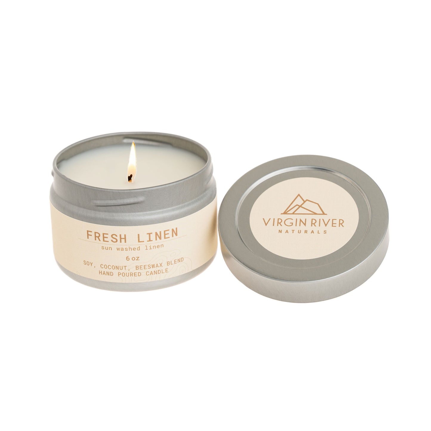 FRESH LINEN  6oz Travel Tin Candle