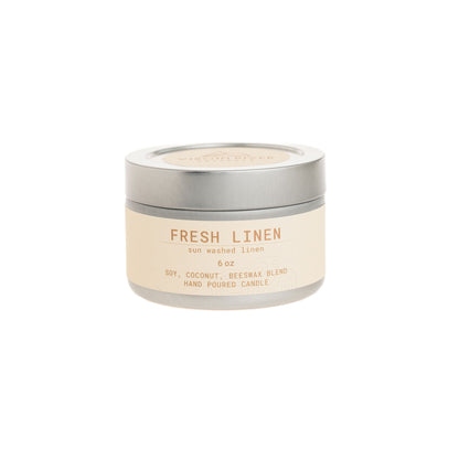 FRESH LINEN  6oz Travel Tin Candle