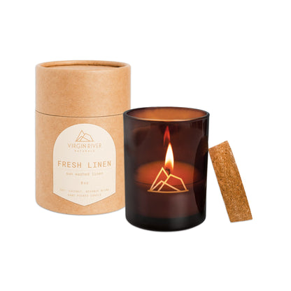FRESH LINEN (T) 8oz Glass Jar Candle
